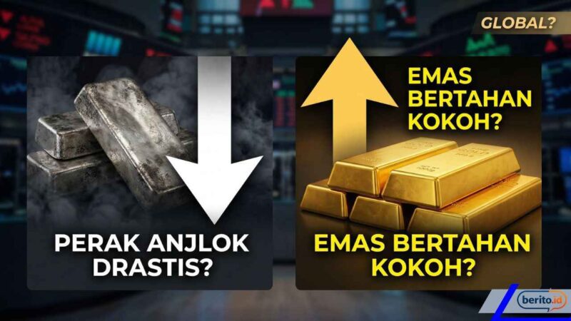 Harga Perak Anjlok Drastis Tapi Emas Bertahan Kokoh, Apa yang Sedang Disembunyikan oleh Pasar Global? (Foto: AI)
