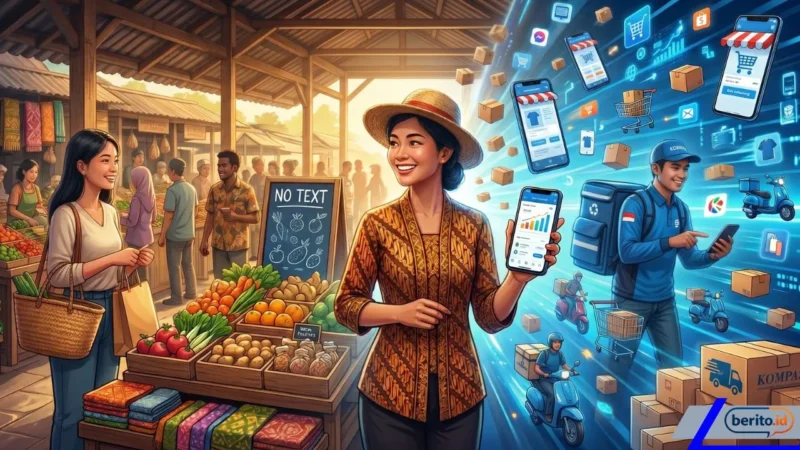 Strategi Pasar Konvensional Menghadapi Dominasi Marketplace (Foto: AI)