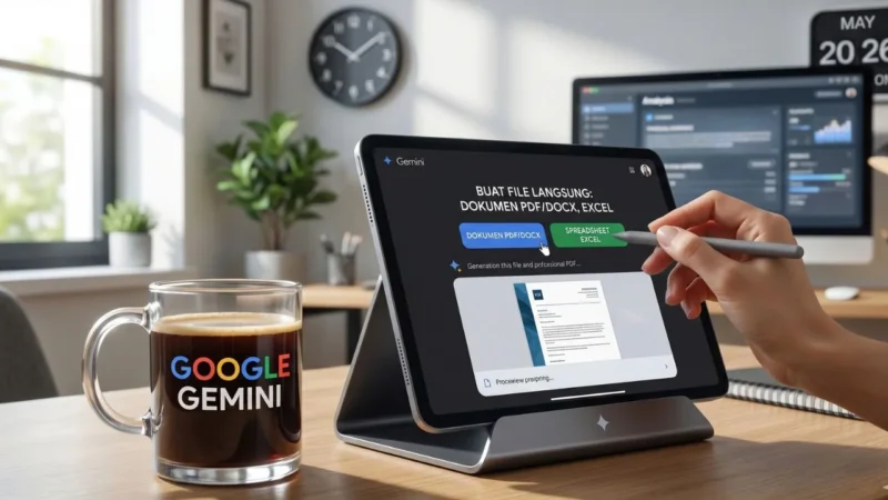 Google Gemini Update Mei 2026, Bisa Buat File Dokumen Langsung dari Ruang Chat (Foto: Ai)