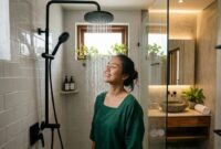 Ilustrasi. Desain Kamar Mandi Minimalis ala Hotel Mewah dengan Shower Hemat Air