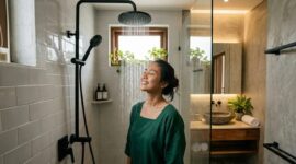 Ilustrasi. Desain Kamar Mandi Minimalis ala Hotel Mewah dengan Shower Hemat Air