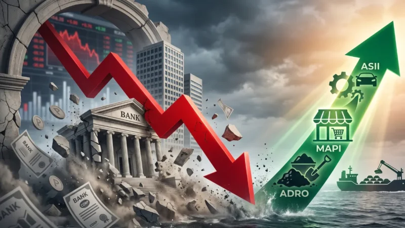 IHSG Anjlok ke 6.905 Akibat Eksodus Modal Asing di Saham Perbankan dan Blue Chip (Foto: Ai)