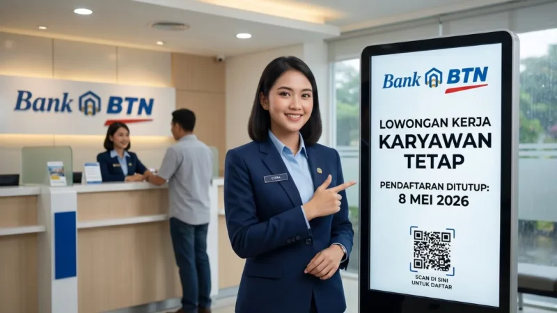 Bank BTN Cari Karyawan Tetap, Pendaftaran Ditutup 8 Mei 2026 (Foto: Ai)