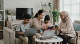 53% Warga Indonesia Edukasi Siber Keluarga, Tapi Perlindungan Perangkat Masih Minim (Foto: Ai)