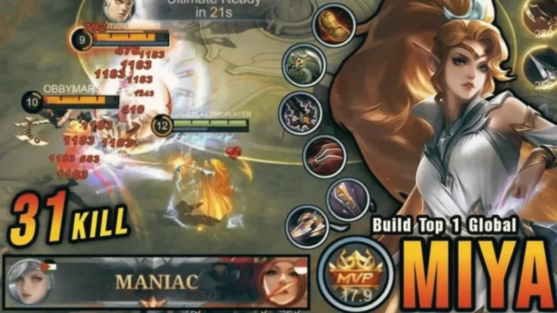 Build Miya Tersakit, Rahasia DPS Tinggi dan Auto Savage di Late Game (Foto: duniagames)