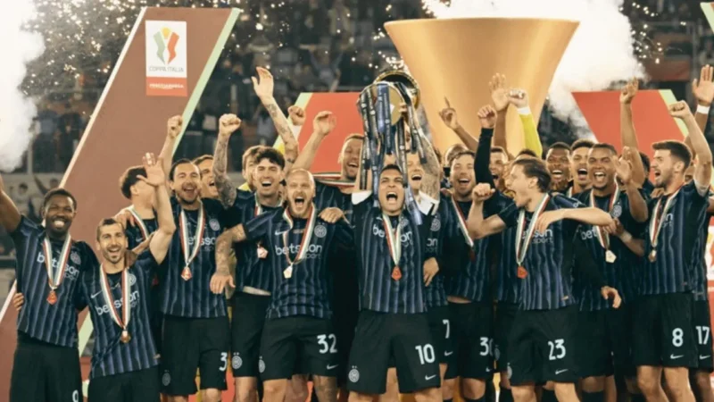 Inter Milan Juara Coppa Italia 2025/26, Tekuk Lazio 2-0 dan Segel Double Winners (Foto Alberto Pizzoli/AFP/medcom)