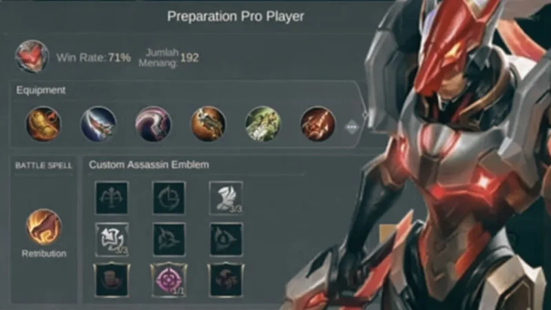 Build Saber Tersakit 2026, Strategi One Shot Kill Assassin Mobile Legends (Foto: duniagames)