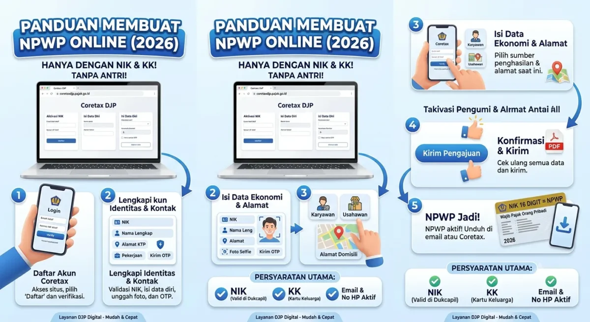 Cara Daftar NPWP Online Coretax DJP 2026 dengan Mudah
(Foto: AI)
