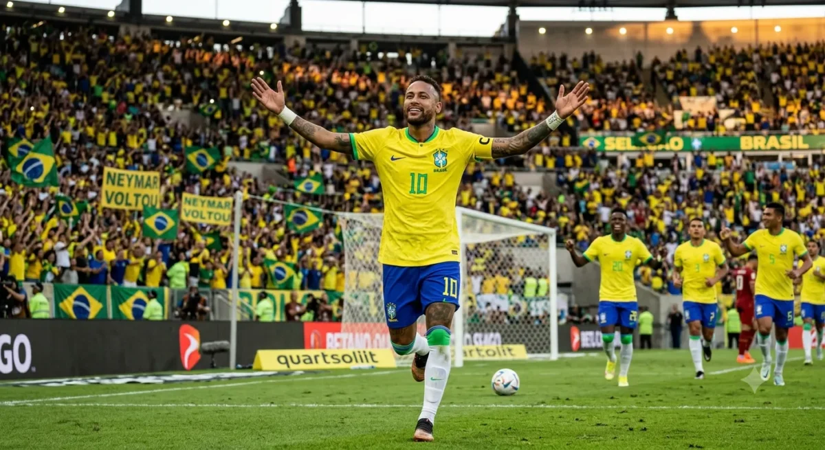 Brasil vs Jepang di Piala Dunia 2026 membuka peluang Neymar kembali bermain(Foto: AI)