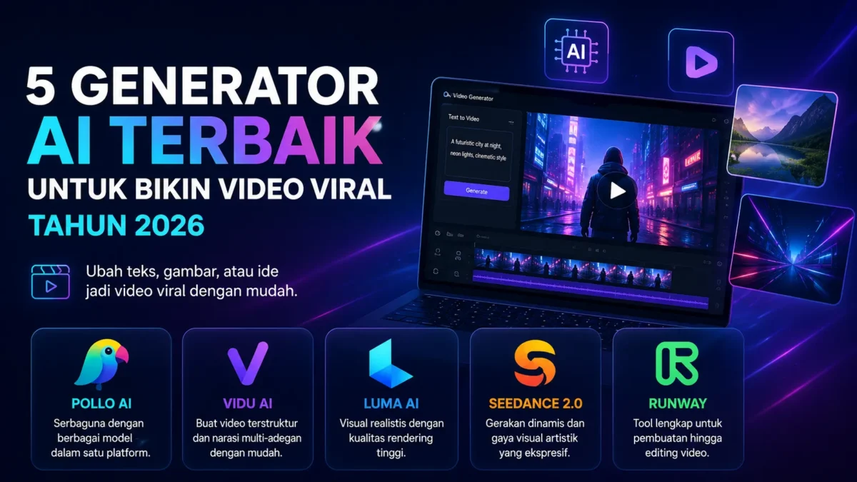 Rekomendasi 5 Generator Video AI Terbaik untuk Konten Viral 2026
(Foto: digen/AI)