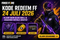 Pembaruan Kode Redeem FF 24 Juli 2026 Terbaru, Buruan Klaim Skin Gloo Wall dan Voucher Royale Gratis(Foto: aceh.tribunnews/AI)