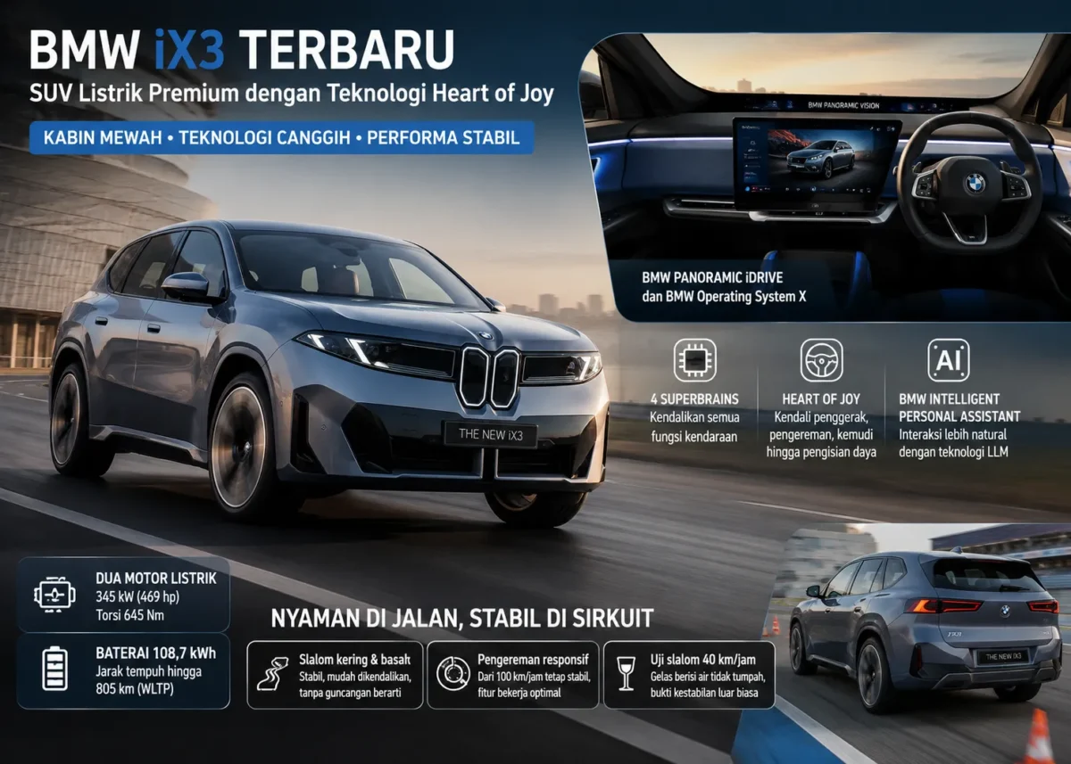 BMW iX3 Terbaru: SUV Listrik Premium dengan Teknologi Heart of Joy
(Foto: BMW/kabaroto/AI)