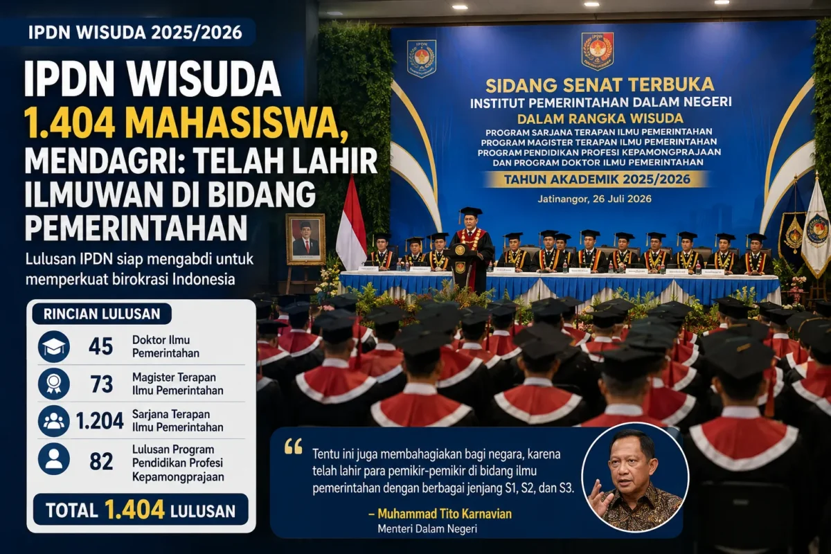 IPDN Luluskan 1.404 Mahasiswa, Tito Tekankan Ilmu Pemerintahan
(Foto: KOMPAS/Fristin Intan Sulistyowati
/AI)