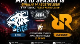 Jadwal MPL ID Season 18 Resmi, EVOS vs RRQ Buka Regular Season 14 Agustus 2026
(Foto: duniagames
/AI)