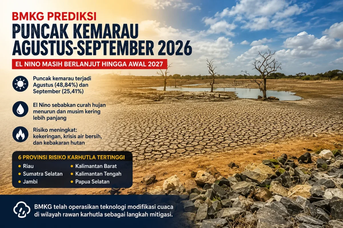 Waspada! BMKG Prediksi Puncak Kemarau 2026 Capai Puncaknya pada Agustus dan September
(Foto: Chamika Jayasri/Unsplash
/detik/AI)