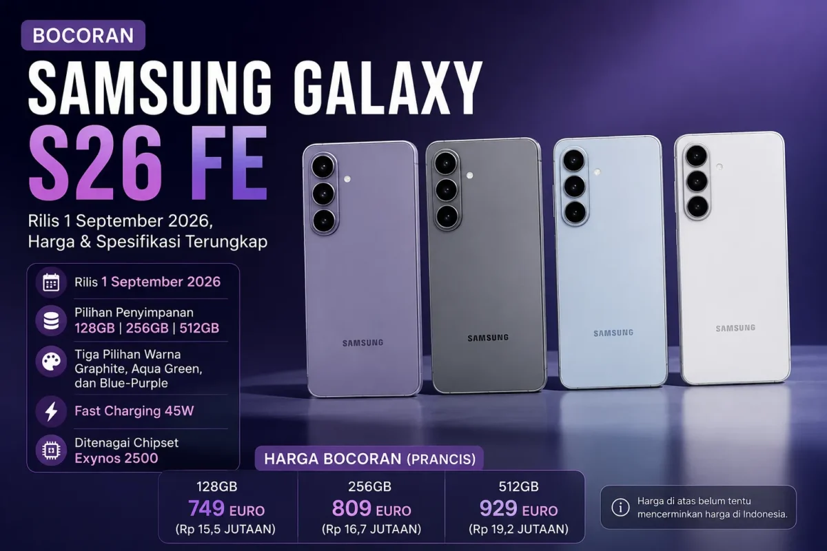 Samsung Galaxy S26 FE Bocor! Jadwal Rilis, Harga, dan Spesifikasinya Mulai Terungkap
(Foto: Doc Samsung
/mediaindonesia
/AI)