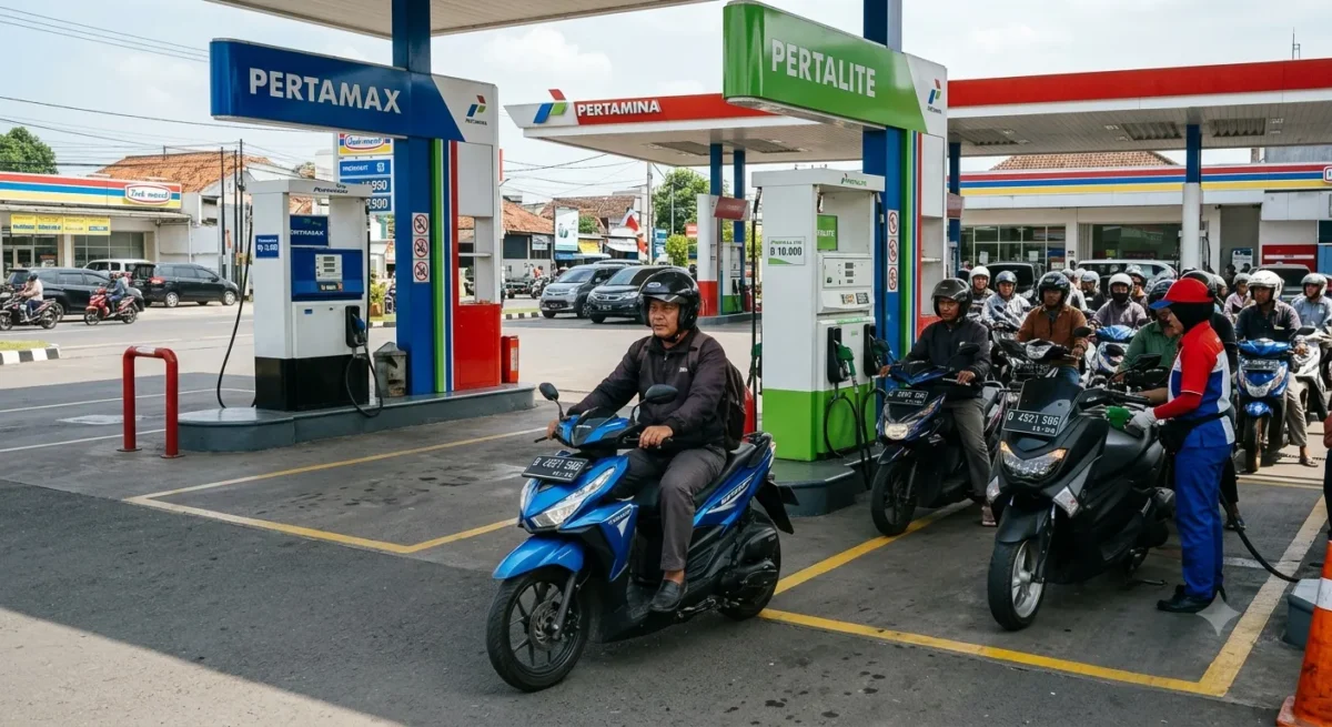 Pertamina Awasi Peralihan Pengguna Pertamax ke Pertalite(Foto: AI)