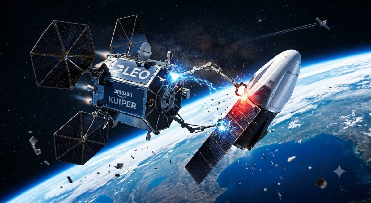 Amazon Leo Resmi Tantang Dominasi Starlink(Foto: AI)
