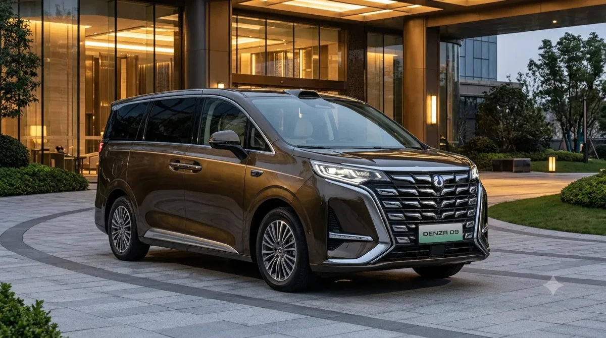 BYD Denza D9 Dark Gold Tampil dengan Emblem Emas Asli
(Foto: AI)