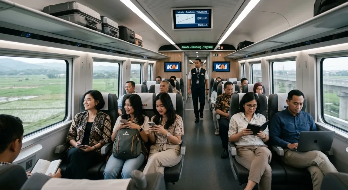 1,16 Juta Penumpang Naik Kereta Saat Libur Sekolah(Foto: AI)