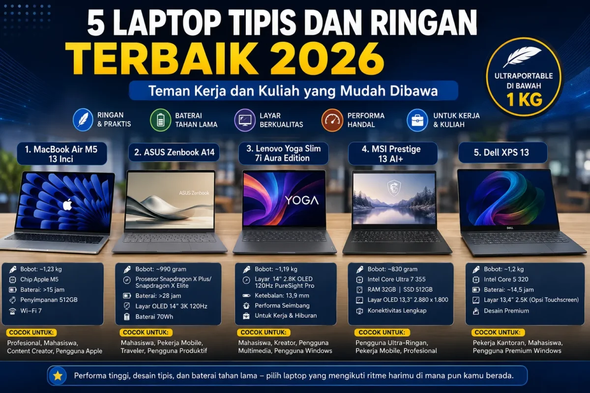 Cari Laptop Ringan untuk Kuliah dan Kerja? Ini 5 Pilihan Terbaik 2026
(Foto: Rifki Afifan Pridiasto/detik/AI)